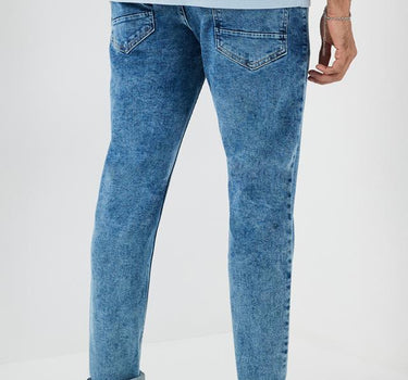 Solid Cotton Tapered Fit Men's Jeans