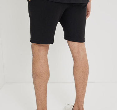 Textured Cotton Blend Elastic And Drawstring Men's Shorts