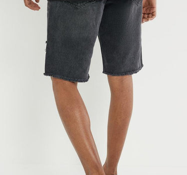 Solid Cotton Blend Button Men's Shorts