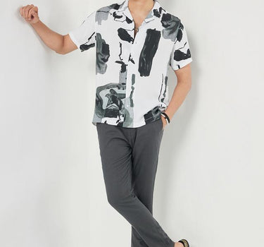 Textured Cotton Regular Fit Men's Trousers