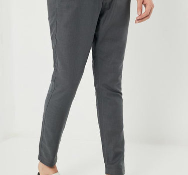 Textured Cotton Regular Fit Men's Trousers