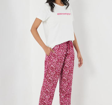 Printed Viscose Regular Fit Women's Pyjamas