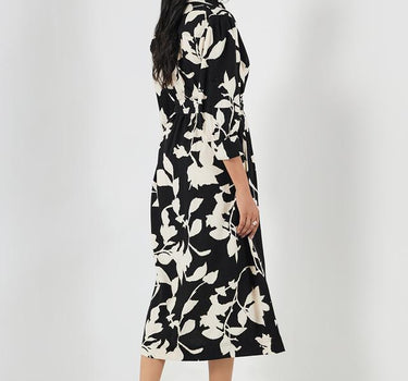 Printed Viscose Regular Fit Women's Midi Dress