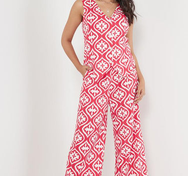 Geometric Print Regular Fit Cotton Women's Casual Wear Pants