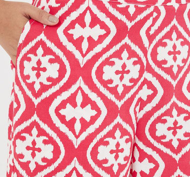 Geometric Print Regular Fit Cotton Women's Casual Wear Pants