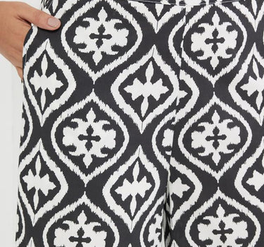 Geometric Print Regular Fit Cotton Women's Casual Wear Pants