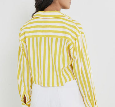 Stripes Collared Cotton Women's Casual Wear Shirt