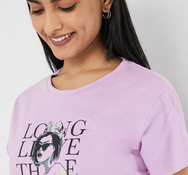 Printed Cotton Round Neck Women's T-Shirt