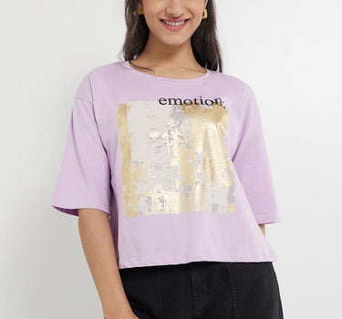 Printed Cotton Round Neck Women's T-Shirt