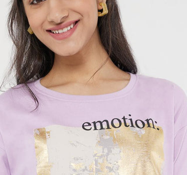 Printed Cotton Round Neck Women's T-Shirt