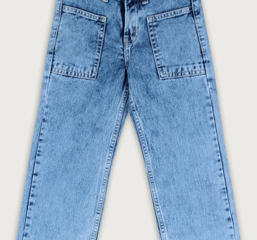 Solid Denim Regular Fit Girls Jeans