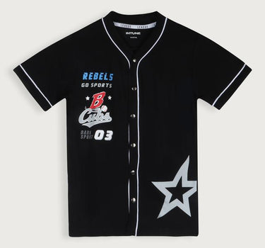 Printed Cotton Collared Boys Shirt