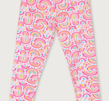 Printed Blended Fabric Regular Fit Girls Leggings