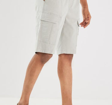 Solid Cotton Button Men's Shorts