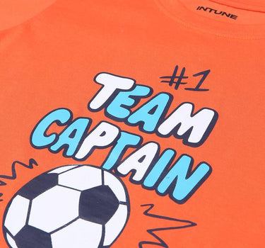 Team Captain Cotton T-shirt for Boys - Orange