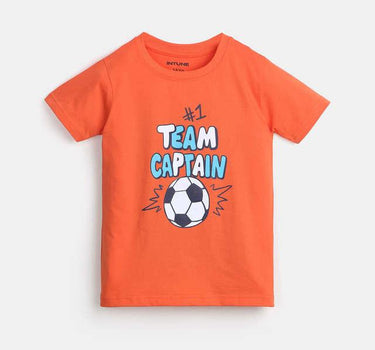 Team Captain Cotton T-shirt for Boys - Orange