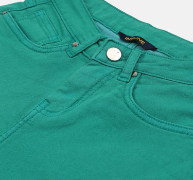 Solid Poly Cotton Regular Fit Girls Shorts