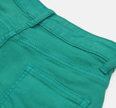 Solid Poly Cotton Regular Fit Girls Shorts
