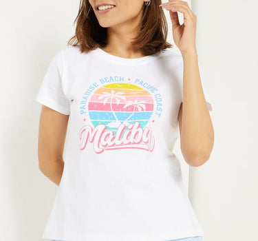 Printed Cotton Round Neck Women's T-Shirt